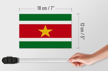 Panneau en bois drapeau du Suriname 18x12 cm Décoration drapeau du Suriname 4