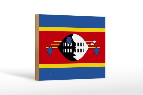 Holzschild Flagge Swasilands 18x12 cm Flag of Eswatini Dekoration