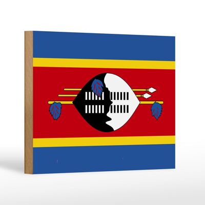 Holzschild Flagge Swasilands 18x12 cm Flag of Eswatini Dekoration