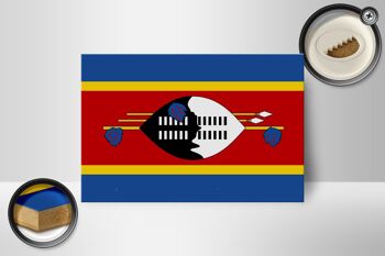 Panneau en bois drapeau du Swaziland 18x12 cm, décoration drapeau d'eswatini 2