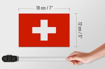 Panneau en bois drapeau Suisse 18x12 cm Décoration drapeau de la Suisse 4