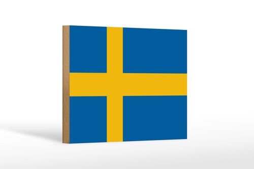 Holzschild Flagge Schwedens 18x12 cm Flag of Sweden Dekoration