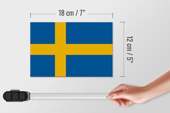 Panneau en bois drapeau de la Suède 18x12 cm Décoration drapeau de la Suède 4