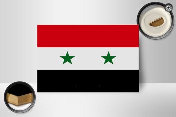 Panneau en bois drapeau de la Syrie 18x12 cm Décoration drapeau de la Syrie 2