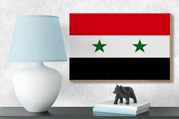 Panneau en bois drapeau de la Syrie 18x12 cm Décoration drapeau de la Syrie 3