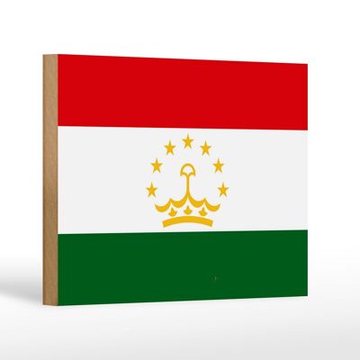 Holzschild Flagge Tadschikistan 18x12cm Flag of Tajikistan Dekoration