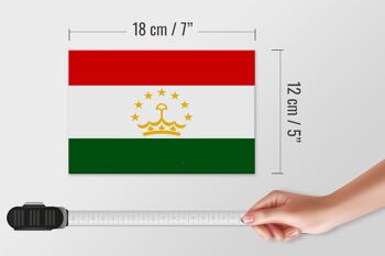 Drapeau en bois du Tadjikistan 18x12cm, décoration du drapeau du Tadjikistan 4