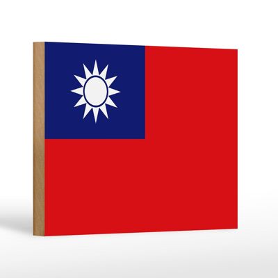Letrero de madera bandera China 18x12 cm bandera de Taiwán decoración