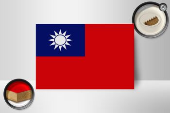 Drapeau en bois de Chine 18x12 cm, drapeau de décoration de Taiwan 2