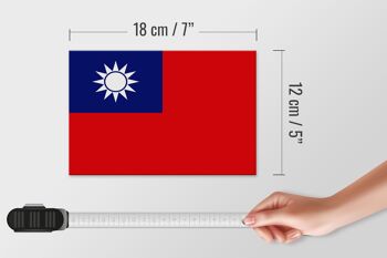 Drapeau en bois de Chine 18x12 cm, drapeau de décoration de Taiwan 4
