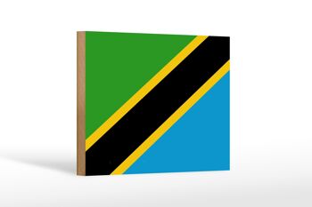 Panneau en bois drapeau de Tanzanie 18x12 cm Décoration drapeau de Tanzanie 1