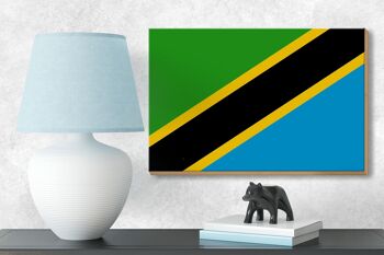 Panneau en bois drapeau de Tanzanie 18x12 cm Décoration drapeau de Tanzanie 3