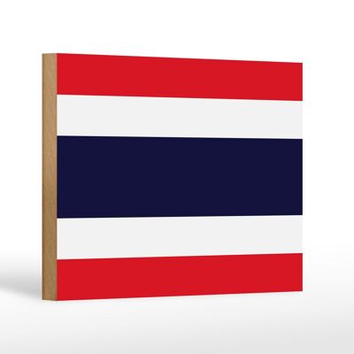 Letrero de madera Bandera de Tailandia 18x12 cm Decoración Bandera de Tailandia