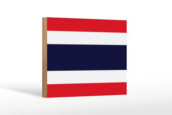 Panneau en bois drapeau de la Thaïlande 18x12 cm Décoration drapeau de la Thaïlande 1