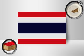 Panneau en bois drapeau de la Thaïlande 18x12 cm Décoration drapeau de la Thaïlande 2