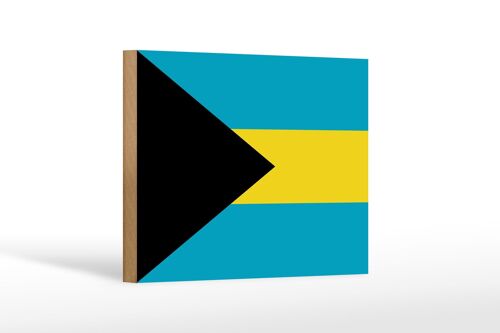 Holzschild Flagge Bahamas 18x12 cm Flag of the Bahamas Dekoration