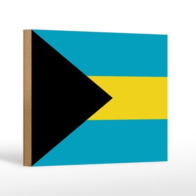 Cartello bandiera in legno Bahamas 18x12 cm Decorazione bandiera delle Bahamas