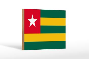 Panneau en bois drapeau du Togo 18x12 cm Décoration drapeau du Togo 1