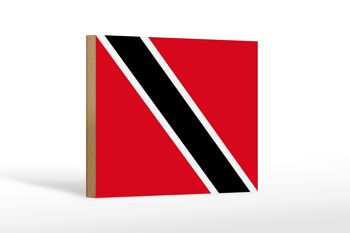 Panneau en bois drapeau de Trinité-et-Tobago 18x12 cm décoration Falg 1
