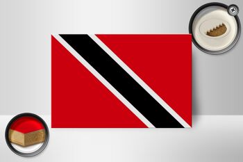 Panneau en bois drapeau de Trinité-et-Tobago 18x12 cm décoration Falg 2