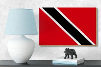 Panneau en bois drapeau de Trinité-et-Tobago 18x12 cm décoration Falg 3