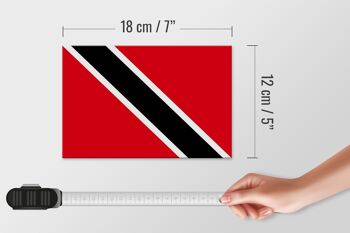 Panneau en bois drapeau de Trinité-et-Tobago 18x12 cm décoration Falg 4