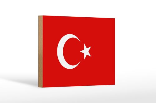 Holzschild Flagge Türkei 18x12 cm Flag of Turkey Dekoration
