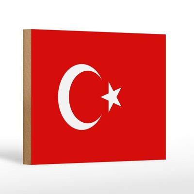 Letrero de madera bandera Türkiye 18x12 cm Bandera de Turquía decoración