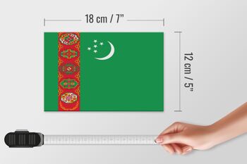 Panneau en bois drapeau du Turkménistan 18x12 cm, décoration du drapeau du Turkménistan 4