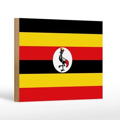 Cartello in legno bandiera dell'Uganda 18x12 cm Decorazione bandiera dell'Uganda