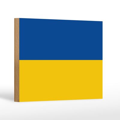Panneau en bois drapeau Ukraine 18x12 cm drapeau de l'Ukraine décoration