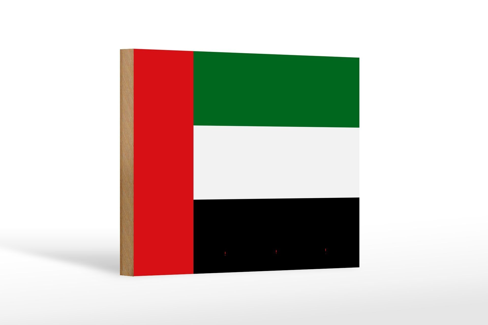 Panneau en bois drapeau Émirats Arabes Unis 18x12 cm décoration