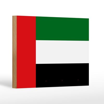 Letrero de madera bandera Emiratos Árabes Unidos 18x12 cm decoración