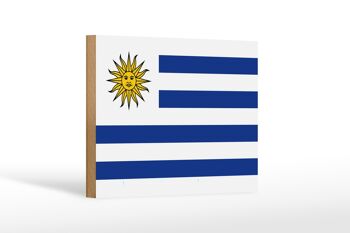 Panneau en bois drapeau de l'Uruguay 18x12 cm Décoration drapeau de l'Uruguay 1