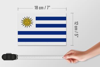 Panneau en bois drapeau de l'Uruguay 18x12 cm Décoration drapeau de l'Uruguay 4