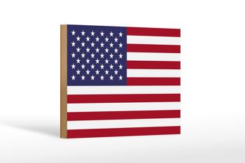 Panneau en bois drapeau États-Unis 18x12cm Décoration États-Unis 1