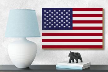 Panneau en bois drapeau États-Unis 18x12cm Décoration États-Unis 3