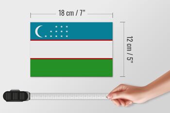 Panneau en bois drapeau de l'Ouzbékistan 18x12 cm Décoration drapeau de l'Ouzbékistan 4