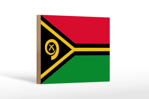 Holzschild Flagge Vanuatus 18x12 cm Flag of Vanuatu Dekoration