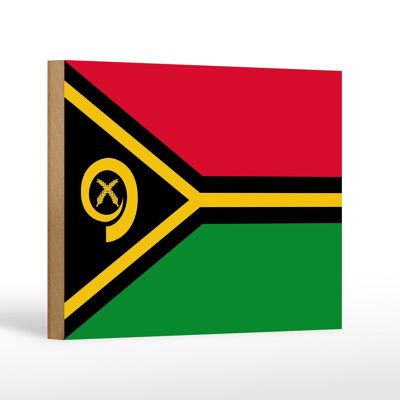 Cartello in legno bandiera di Vanuatu 18x12 cm Decorazione bandiera di Vanuatu