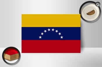 Panneau en bois drapeau du Venezuela 18x12 cm Décoration drapeau du Venezuela 2