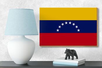 Panneau en bois drapeau du Venezuela 18x12 cm Décoration drapeau du Venezuela 3