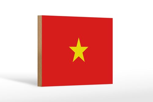 Holzschild Flagge Vietnams 18x12 cm Flag of Vietnam Dekoration