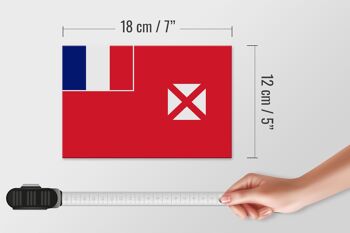 Panneau en bois drapeau Wallis et Futuna 18x12cm Décoration drapeau de Wallis 4