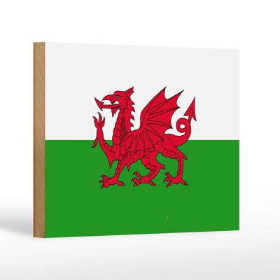 Holzschild Flagge Wales 18x12 cm Flag of Wales Dekoration
