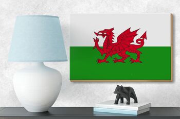 Panneau en bois drapeau du Pays de Galles 18x12 cm Décoration drapeau du Pays de Galles 3