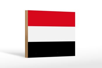 Panneau en bois drapeau Yémen 18x12 cm Décoration drapeau du Yémen 1