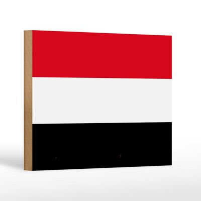 Holzschild Flagge Jemen 18x12 cm Flag of Yemen Dekoration