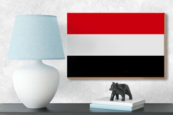 Panneau en bois drapeau Yémen 18x12 cm Décoration drapeau du Yémen 3