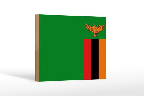 Holzschild Flagge Sambias 18x12 cm Flag of Zambia Dekoration